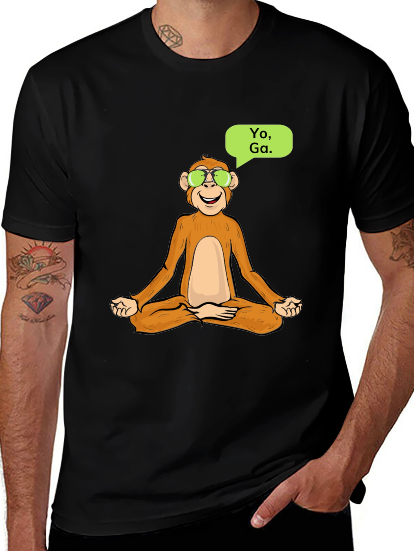 Yoga Monkey T-Shirt - Meditating Ape Cool Design