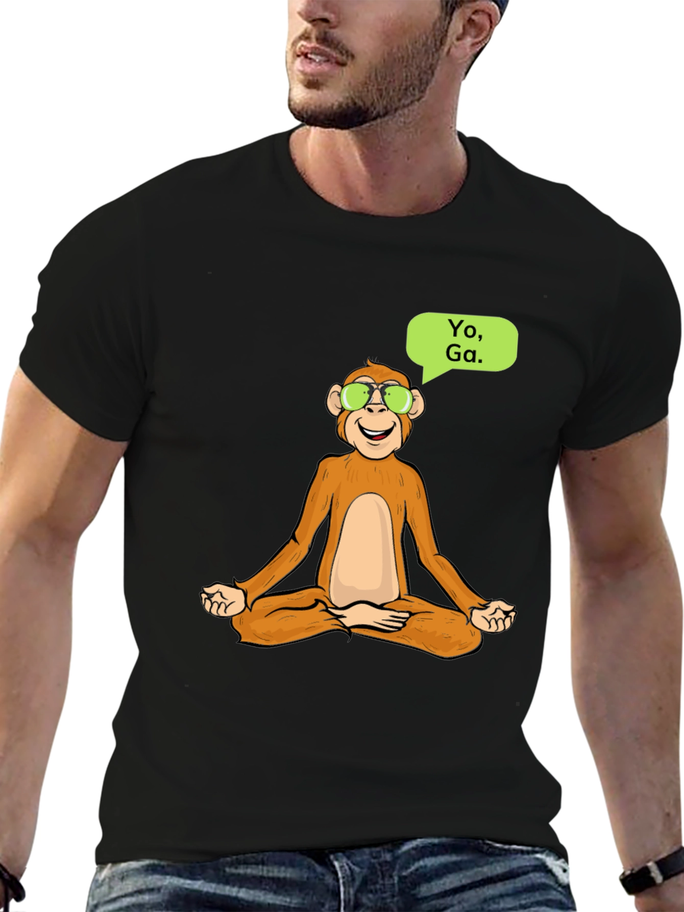 Yoga Monkey T-Shirt - Meditating Ape Cool Design
