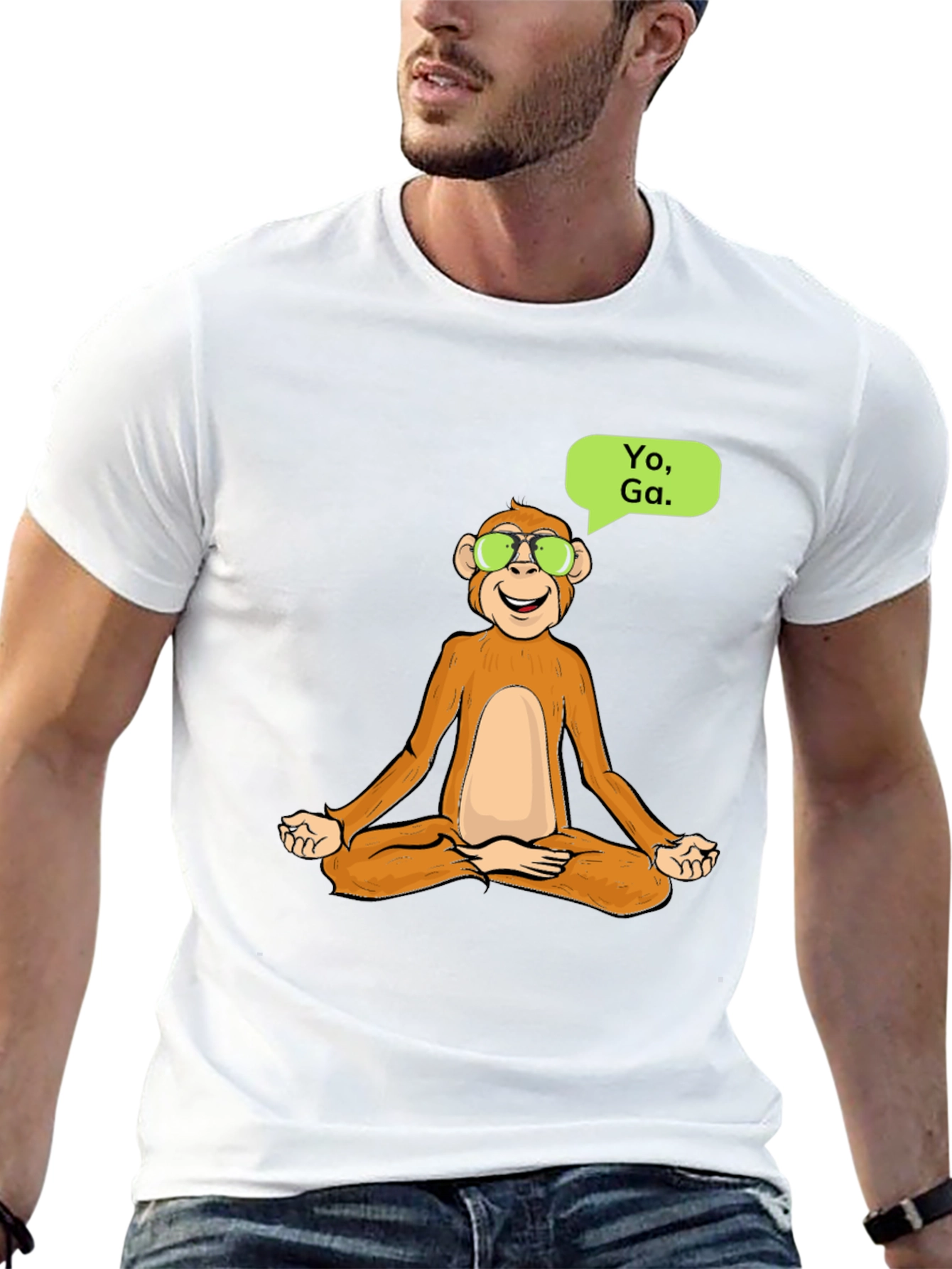 Yoga Monkey T-Shirt - Meditating Ape Cool Design