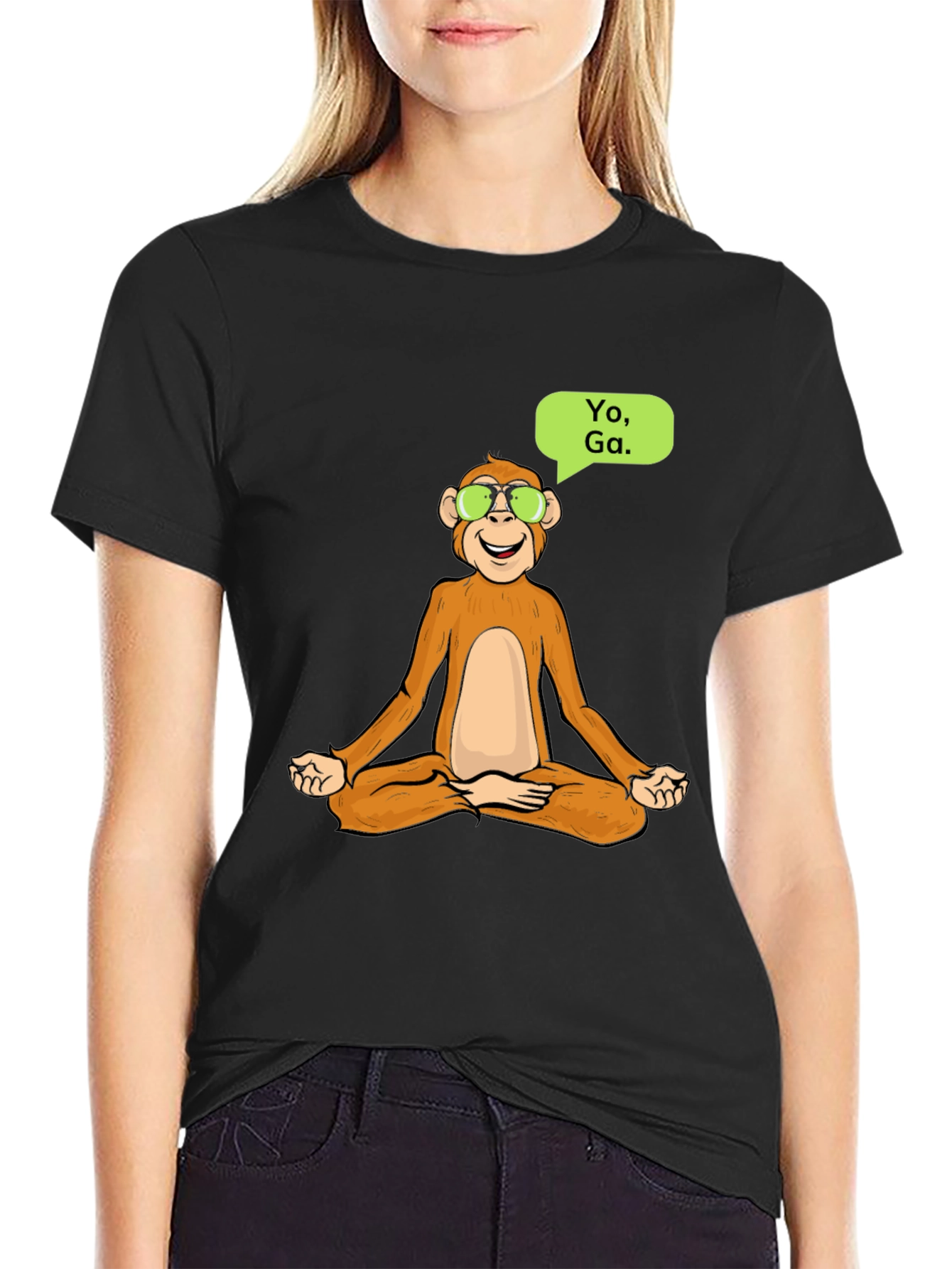 Yoga Monkey T-Shirt - Meditating Ape Cool Design