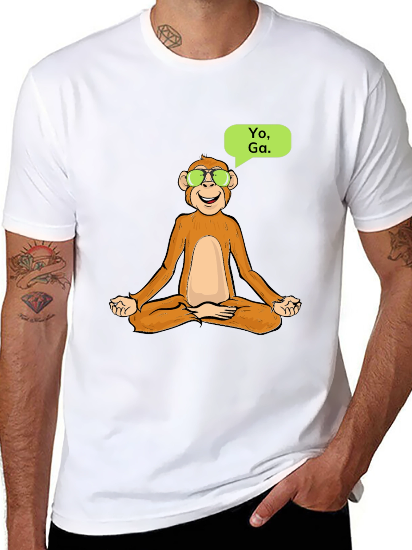 Yoga Monkey T-Shirt - Meditating Ape Cool Design