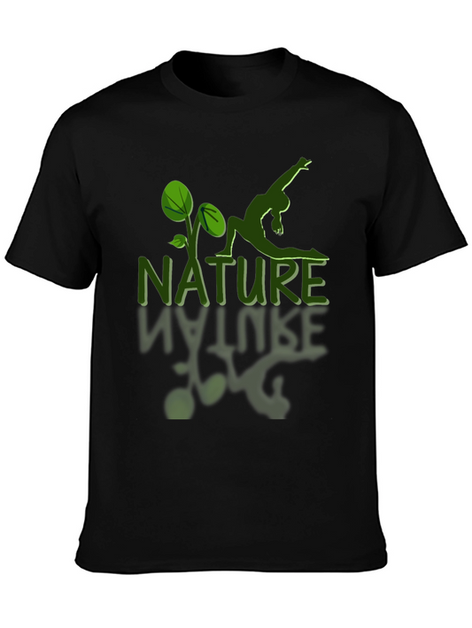 Nature Yoga Graphic T-Shirt - Black Cotton Tee