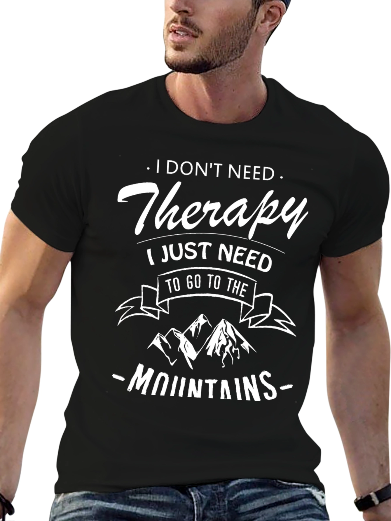 Therapy Mountain Black Graphic Tee