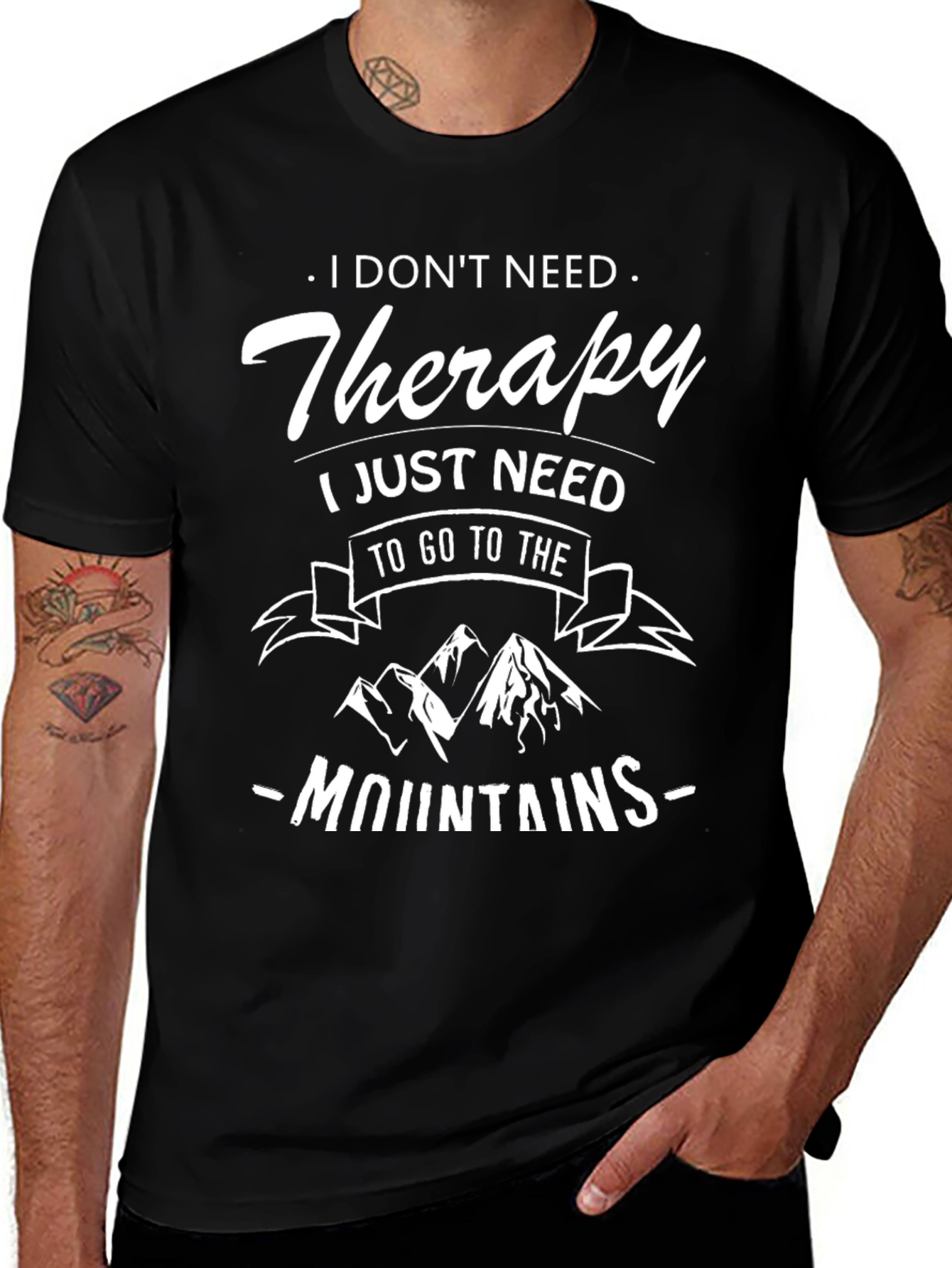 Therapy Mountain Black Graphic Tee