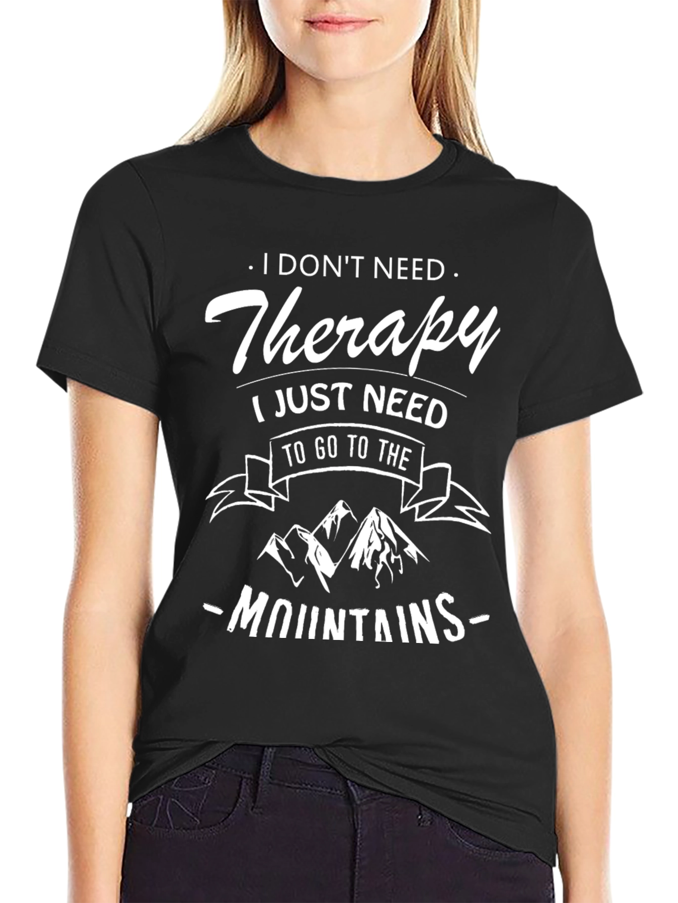 Therapy Mountain Black Graphic Tee