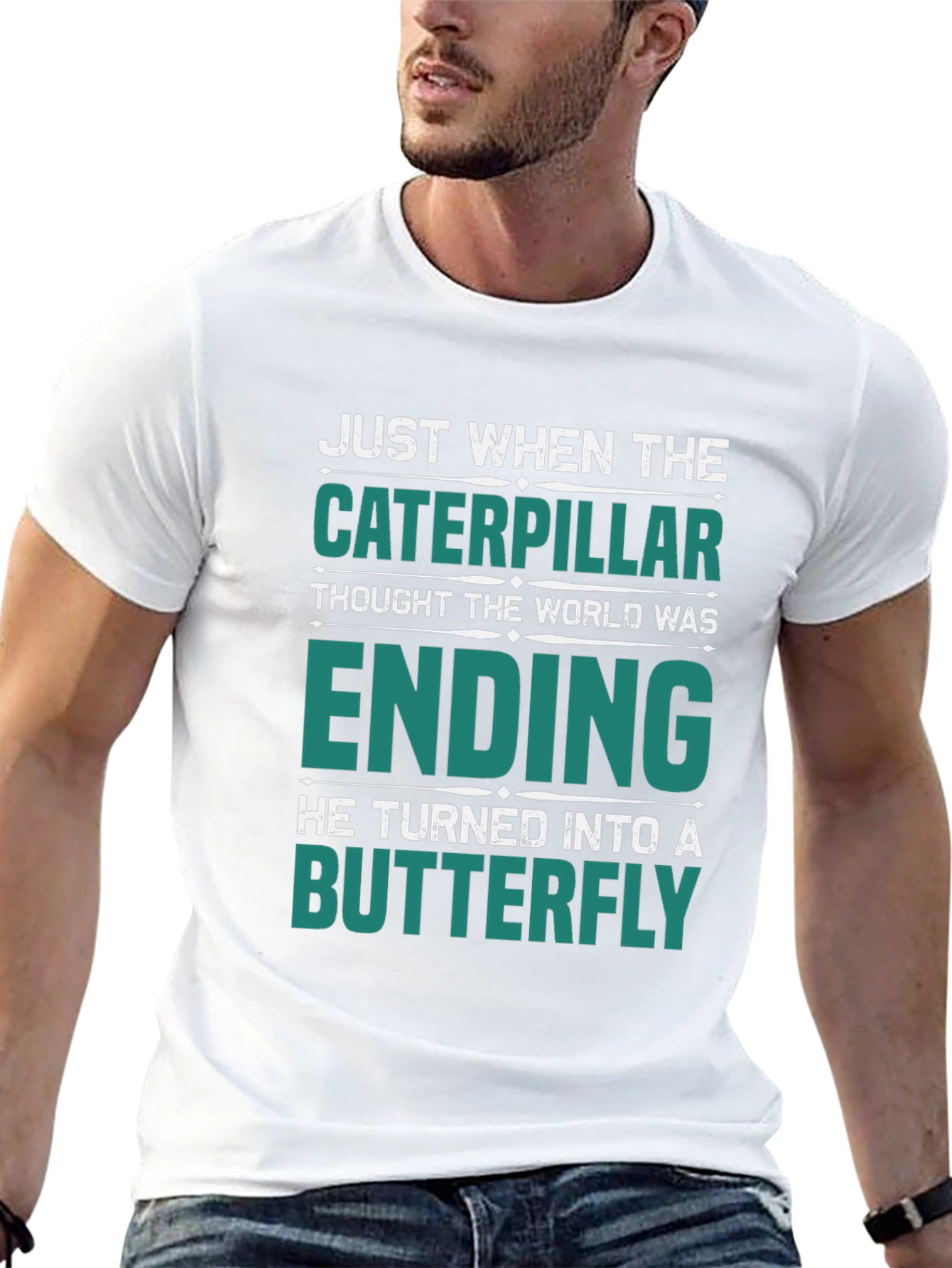 Caterpillar Turns Into Butterfly Graphic T-Shirt