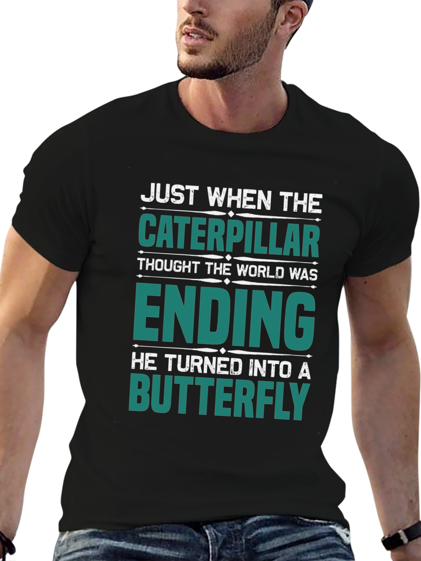 Caterpillar Turns Into Butterfly Graphic T-Shirt