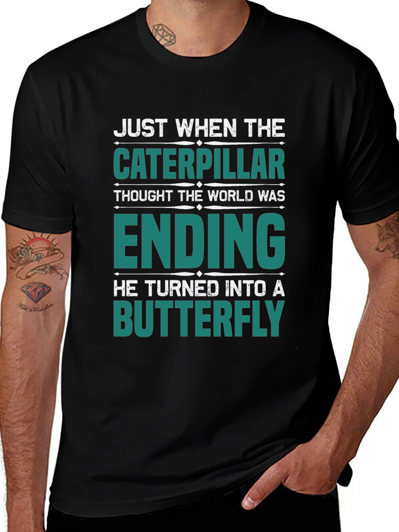 Caterpillar Turns Into Butterfly Graphic T-Shirt