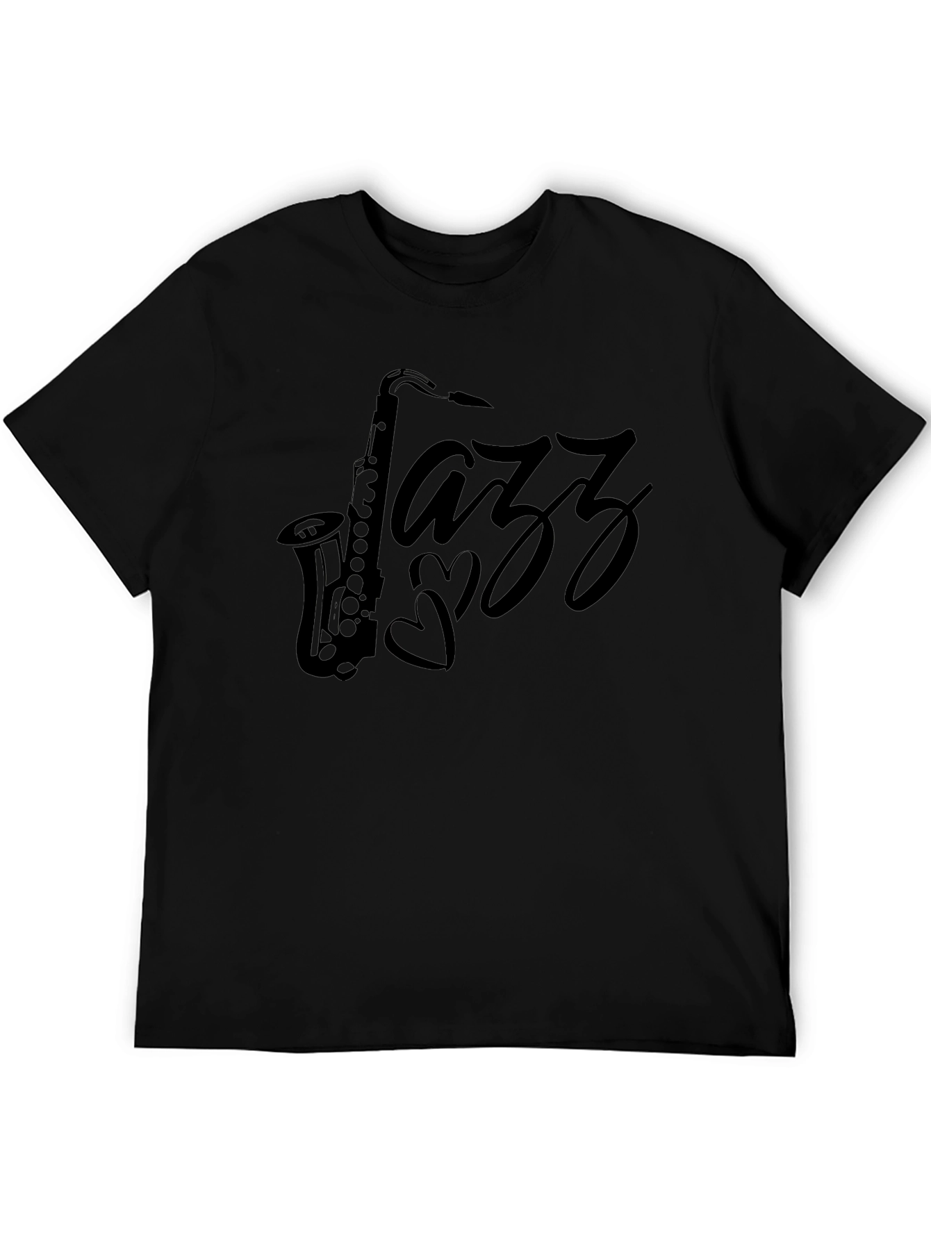 Jazz Music Saxophone T-Shirt - Mens Black Tee