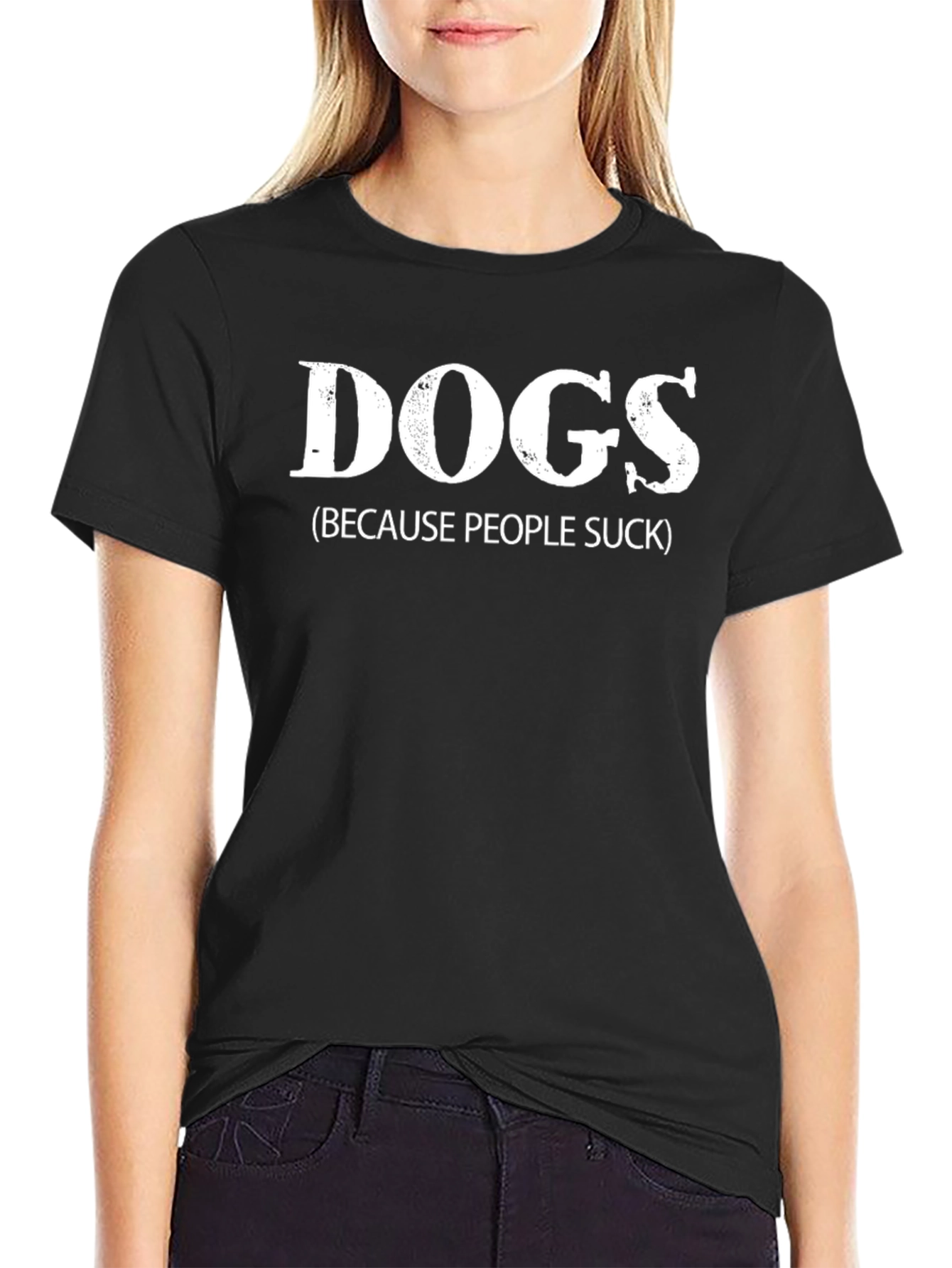 Dogs Because People Suck Funny Graphic Tee