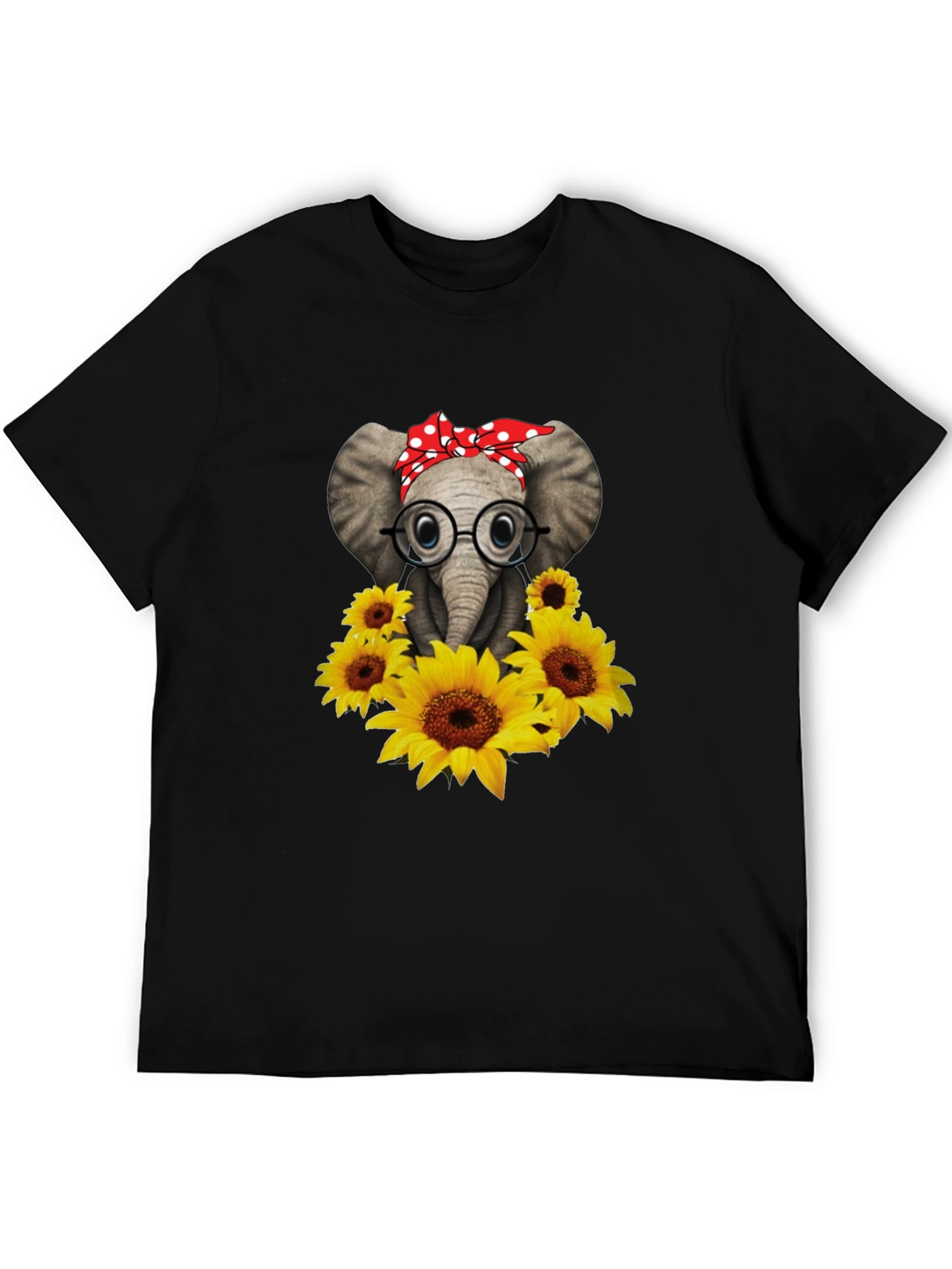 Elephant with Sunflowers Graphic Tee