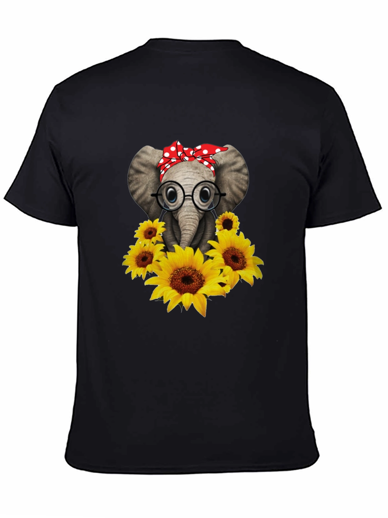 Elephant with Sunflowers Graphic Tee