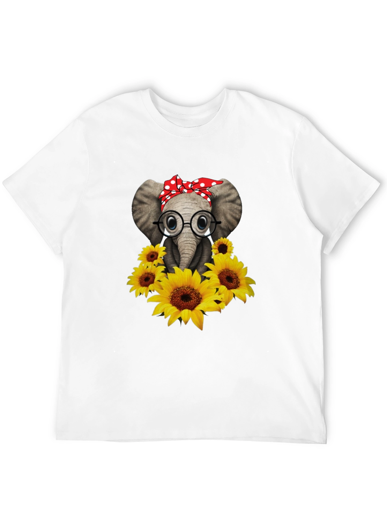 Elephant with Sunflowers Graphic Tee