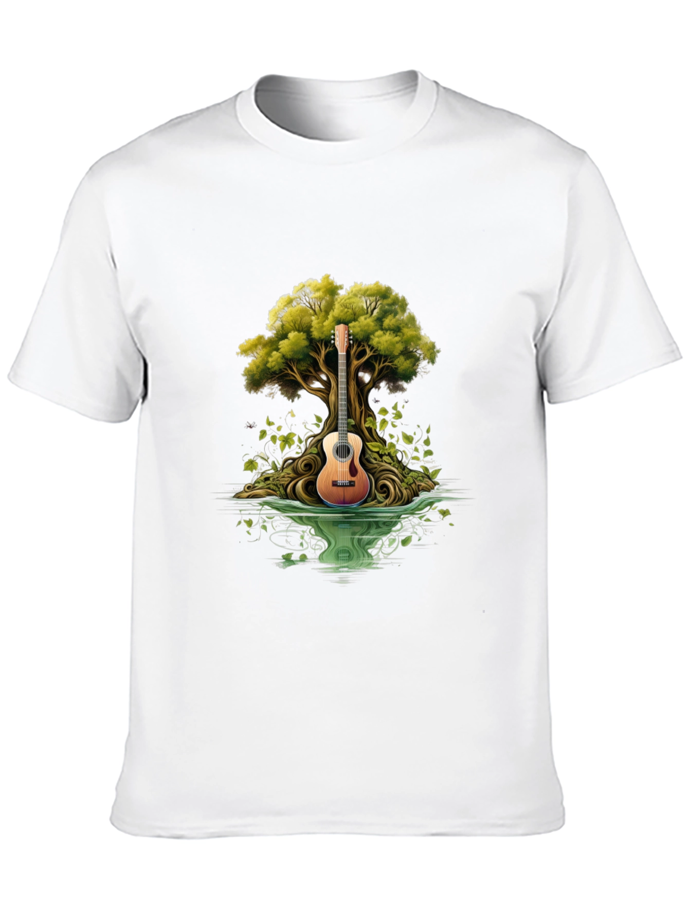 Guitar Tree Black T-Shirt - Music & Nature