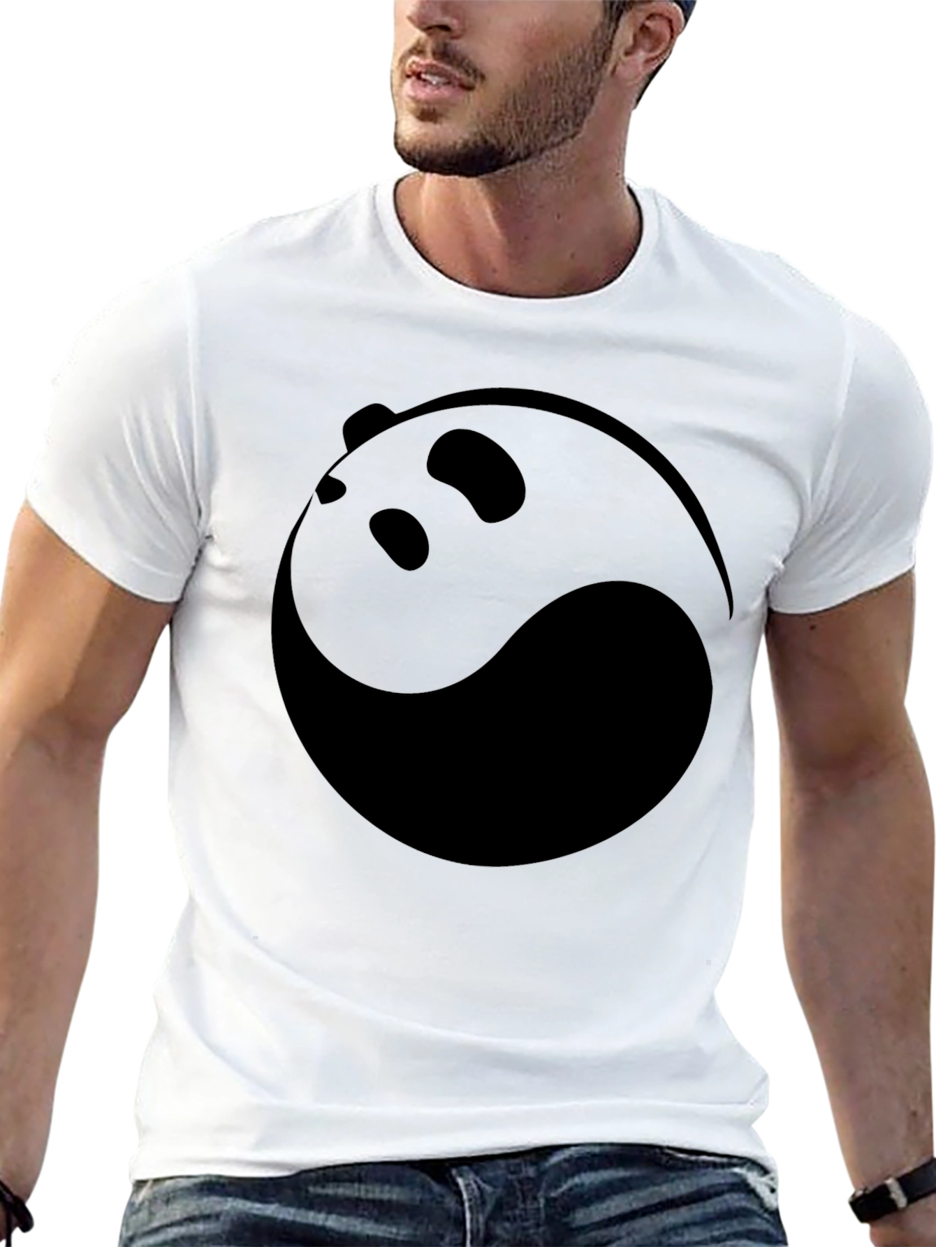 Yin Yang Panda Graphic Tee - Black