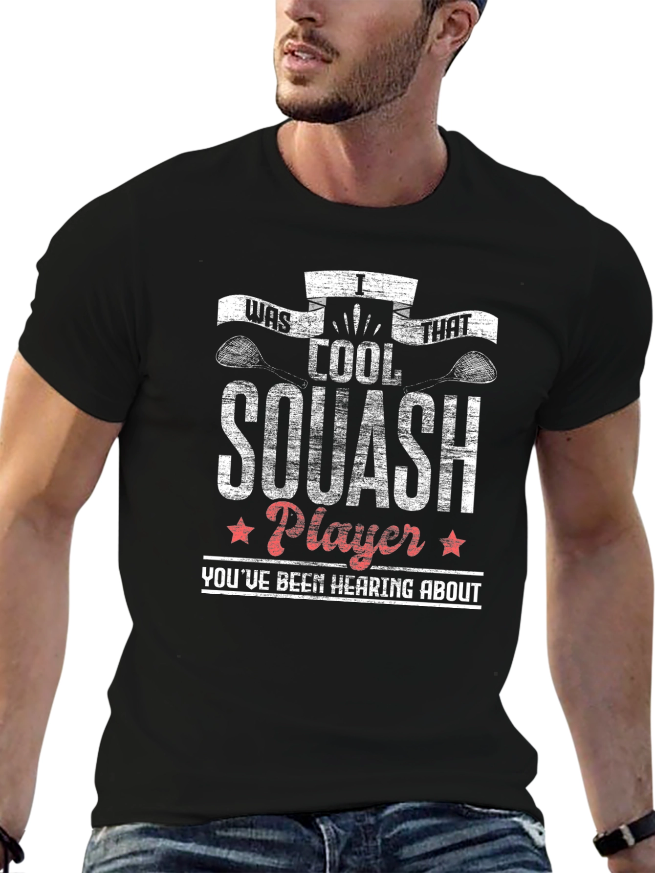 Cool Squash Player Graphic T-Shirt