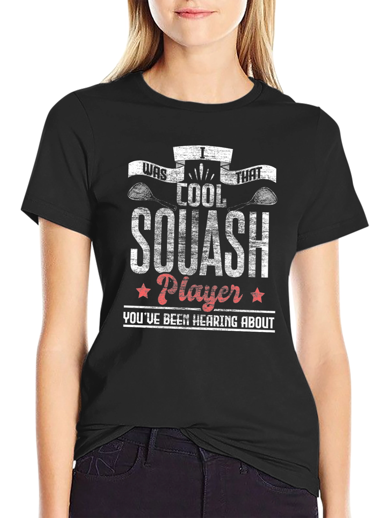 Cool Squash Player Graphic T-Shirt