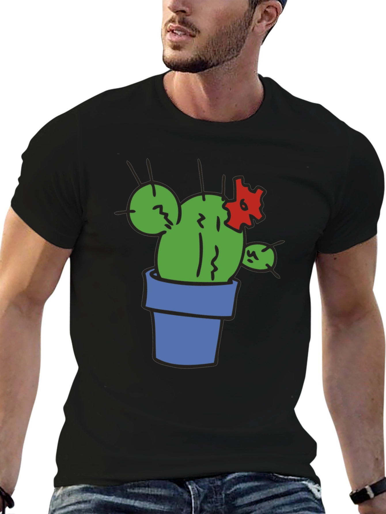 Cactus Graphic T-Shirt - Black
