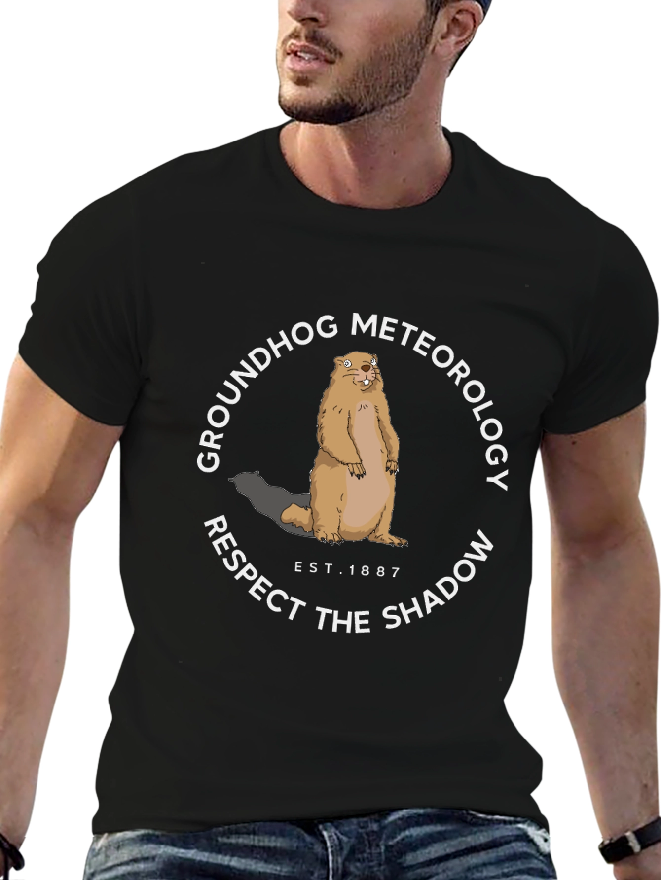 Groundhog Meteorology Respect the Shadow Graphic Tee
