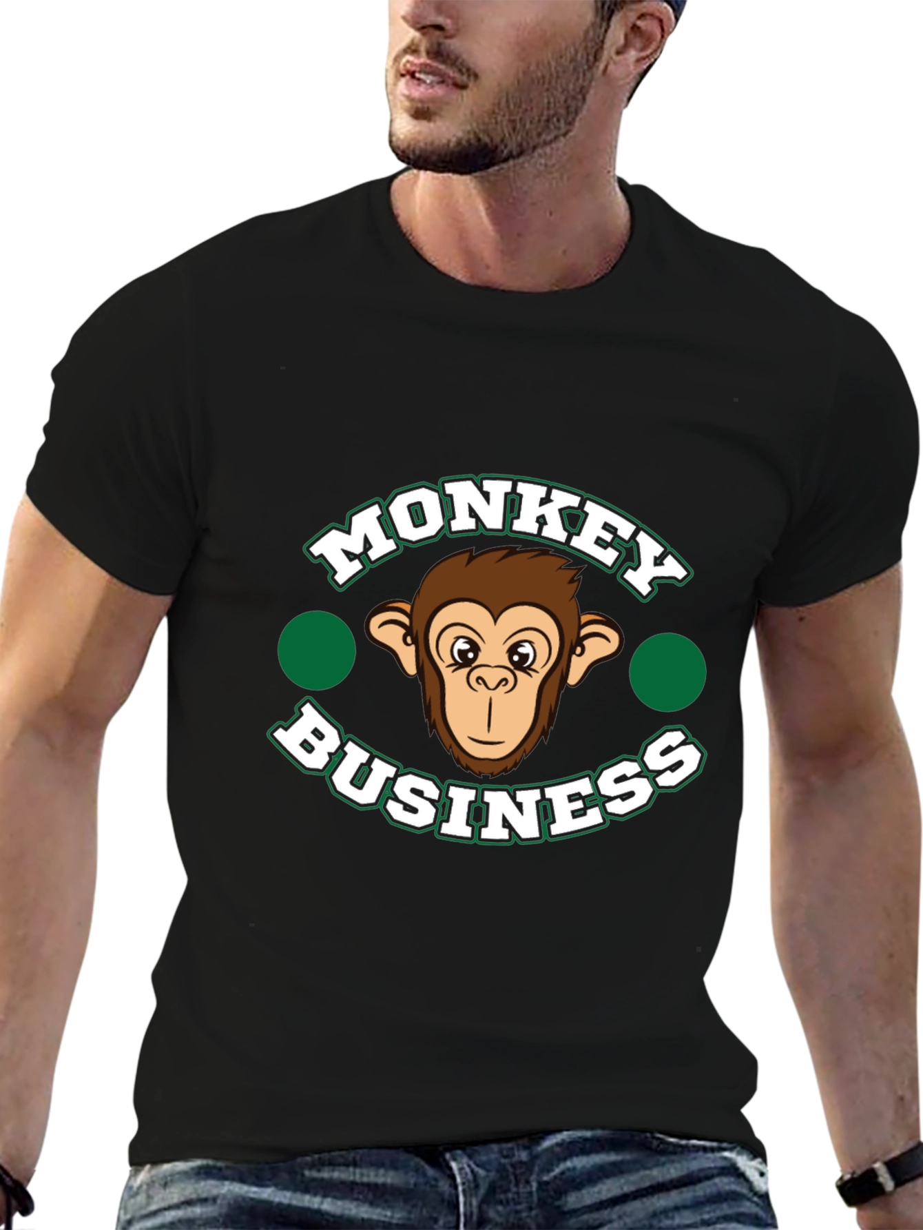 Monkey Business Graphic T-Shirt - Mens Black Tee