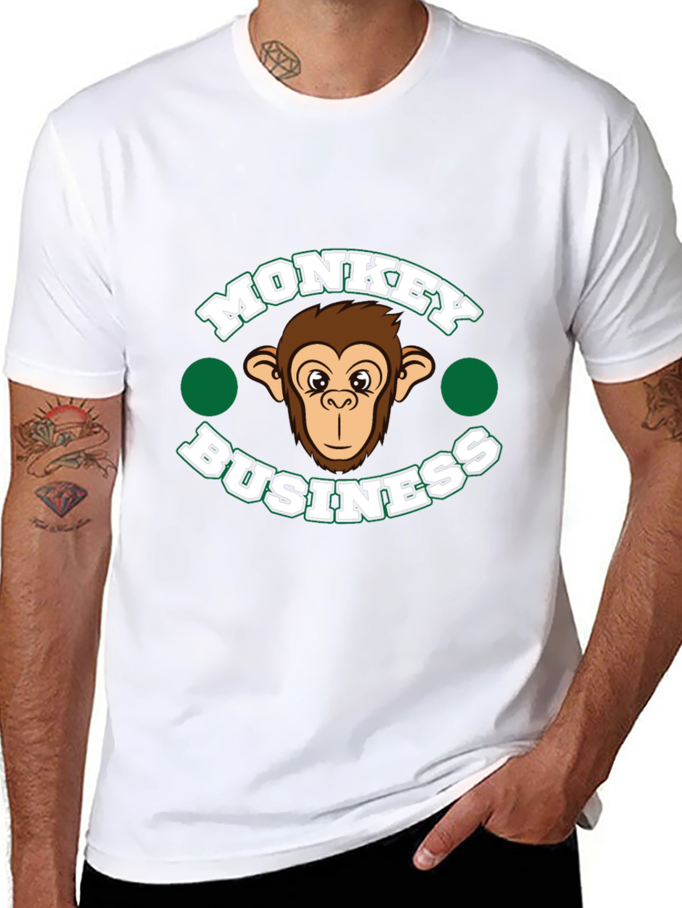 Monkey Business Graphic T-Shirt - Mens Black Tee