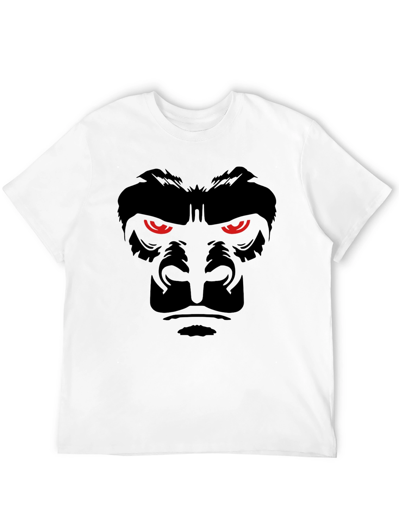 Mens Black Gorilla Face Graphic T-Shirt