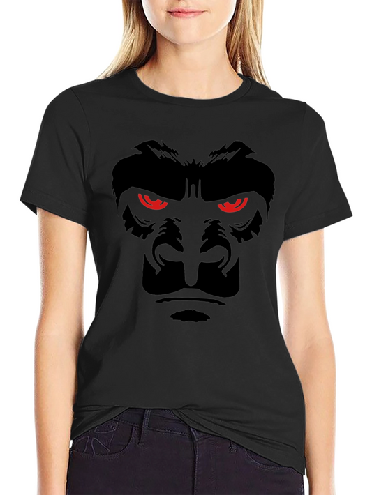 Mens Black Gorilla Face Graphic T-Shirt