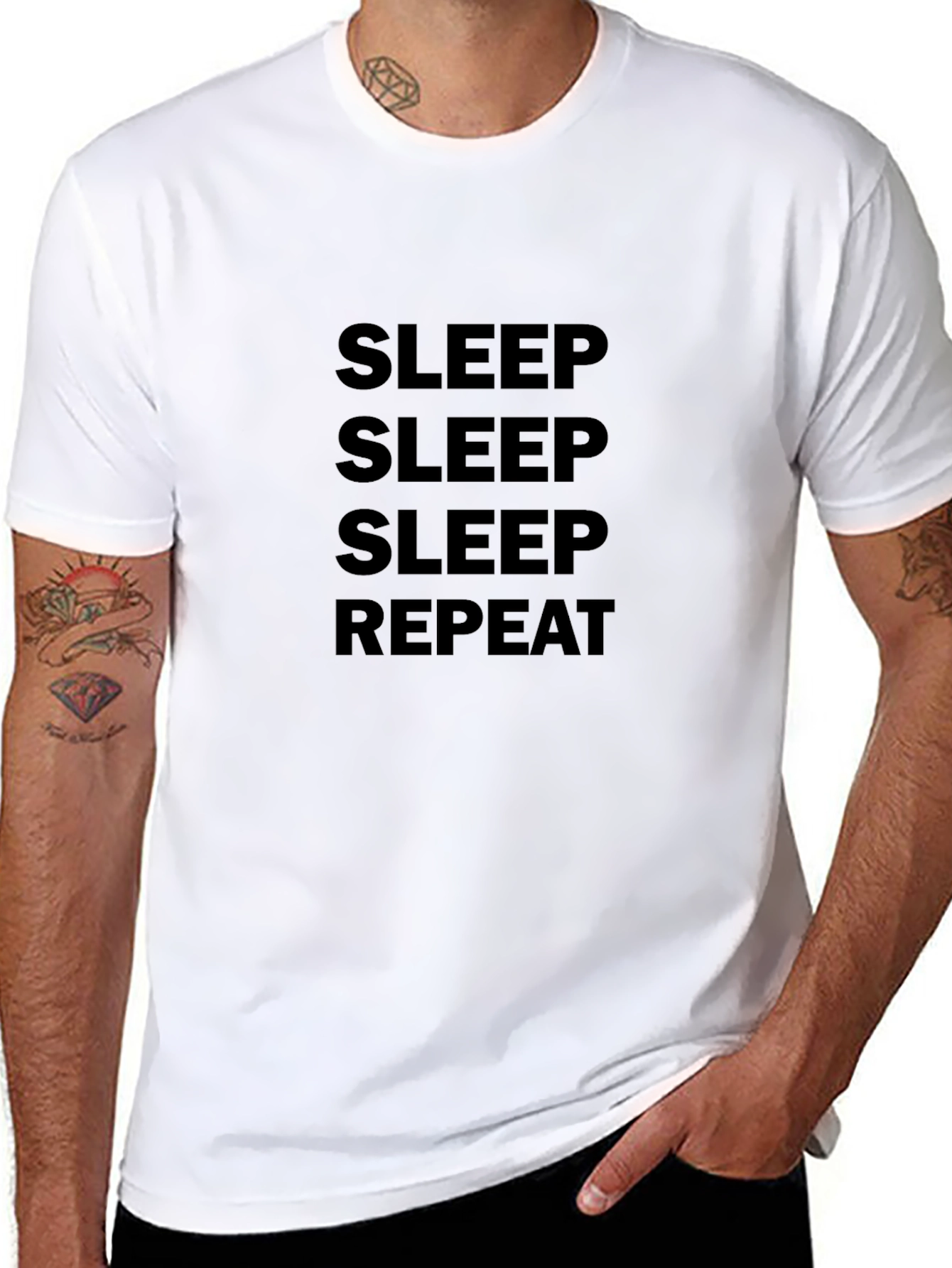 Sleep Repeat Black T-Shirt - Comfort & Style