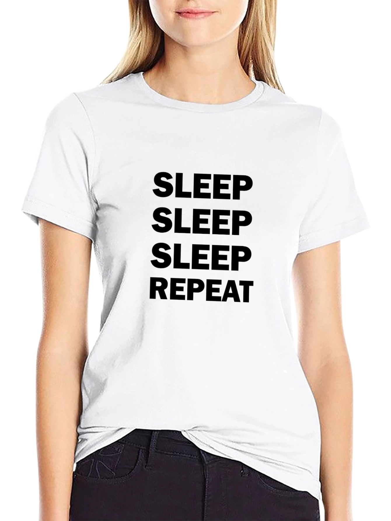 Sleep Repeat Black T-Shirt - Comfort & Style