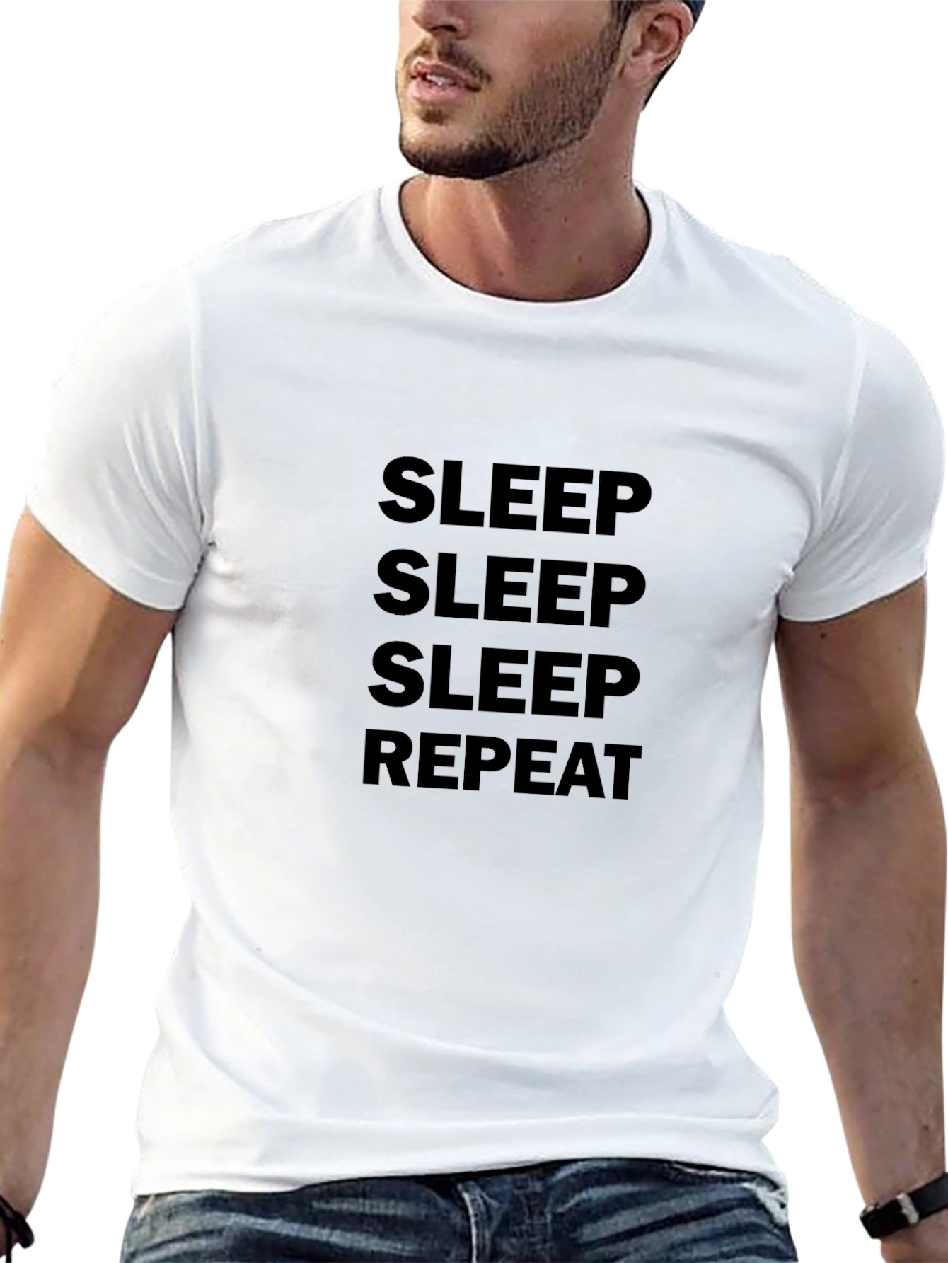 Sleep Repeat Black T-Shirt - Comfort & Style
