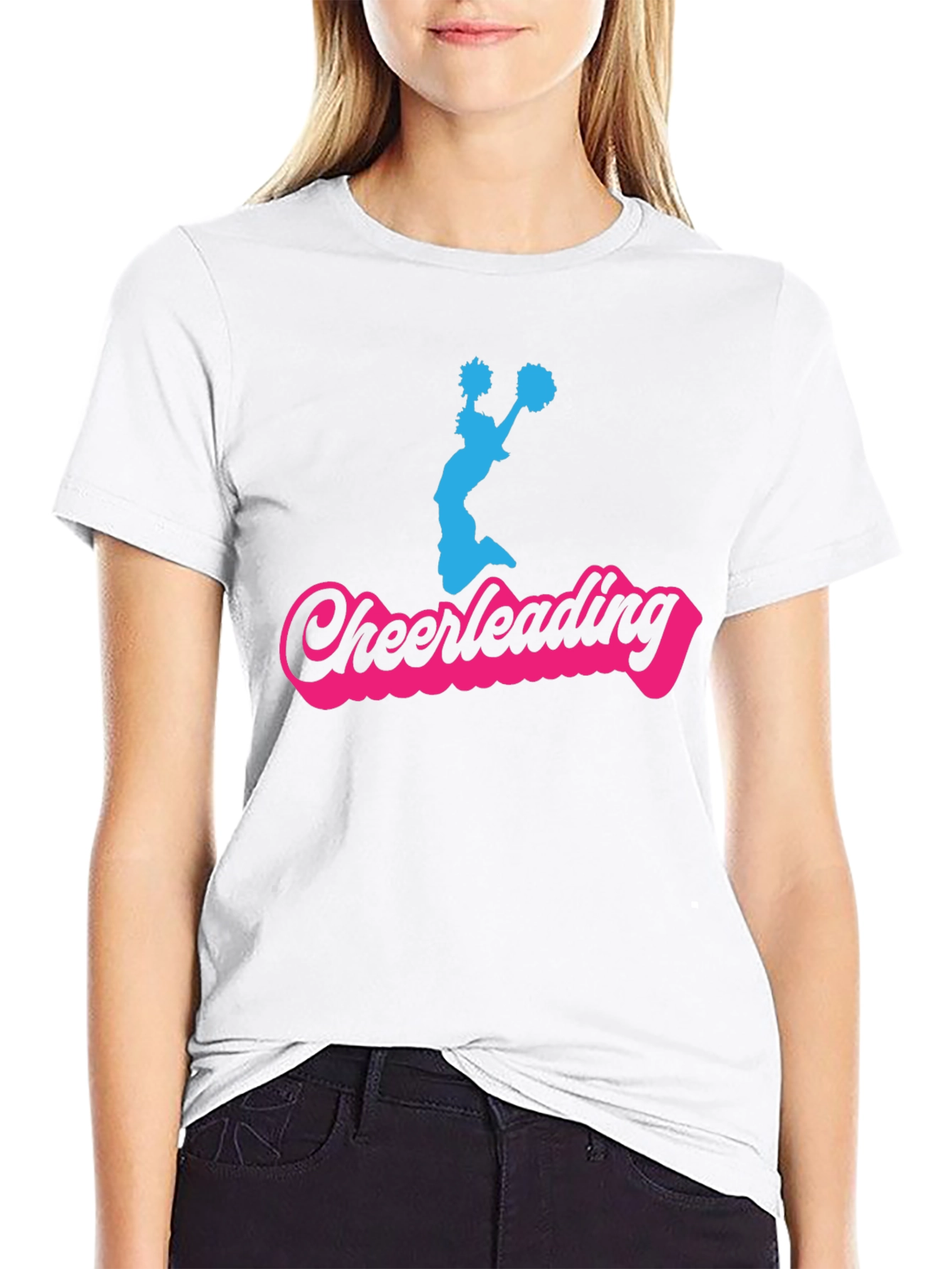 Cheerleading Graphic T-Shirt - Black