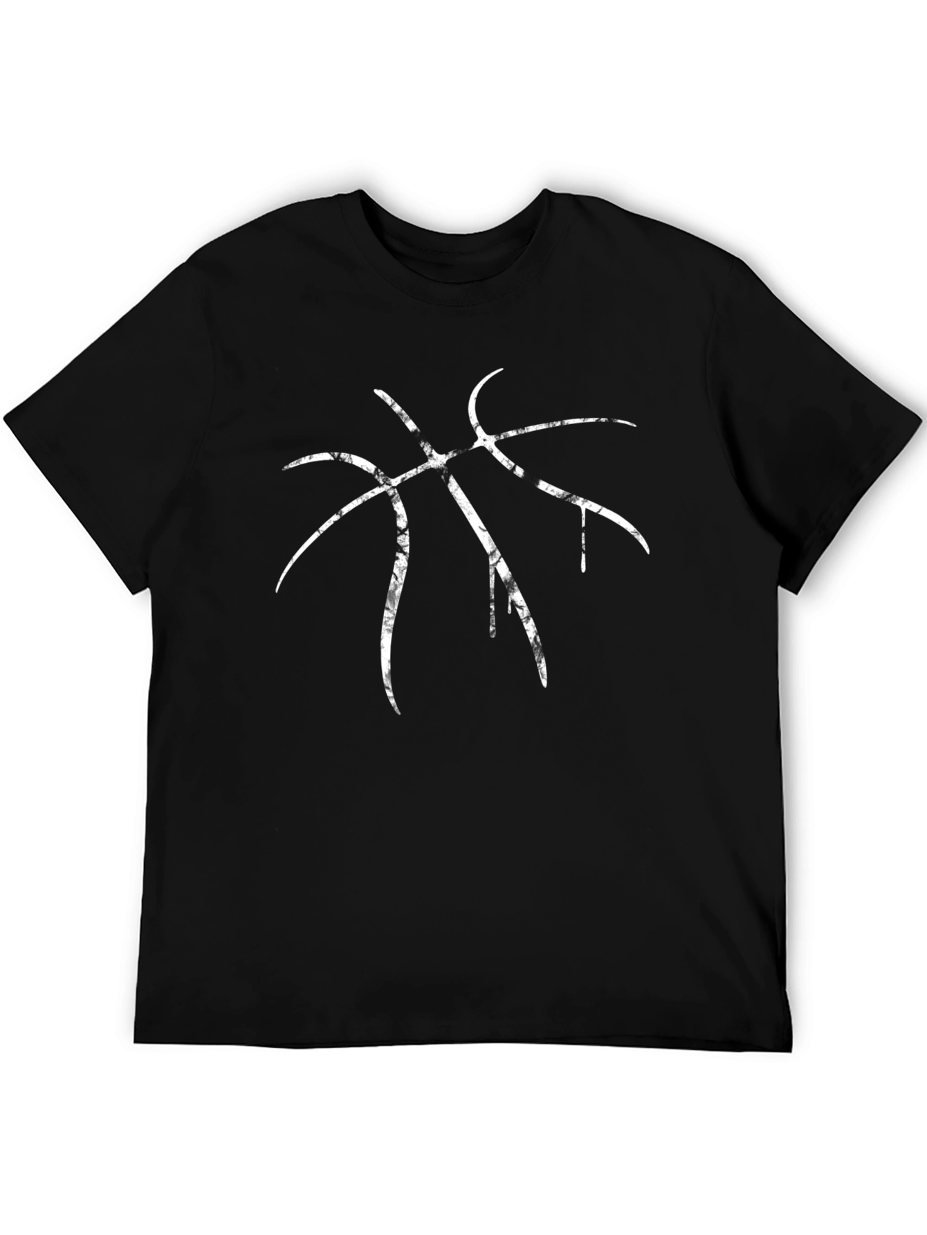 Black Graphic Tee - Abstract Basketball