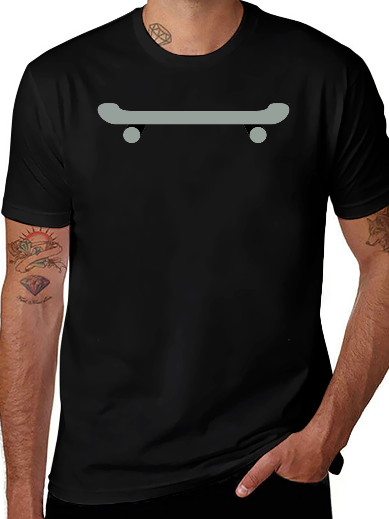 Cool Skateboard Graphic Tee - Black
