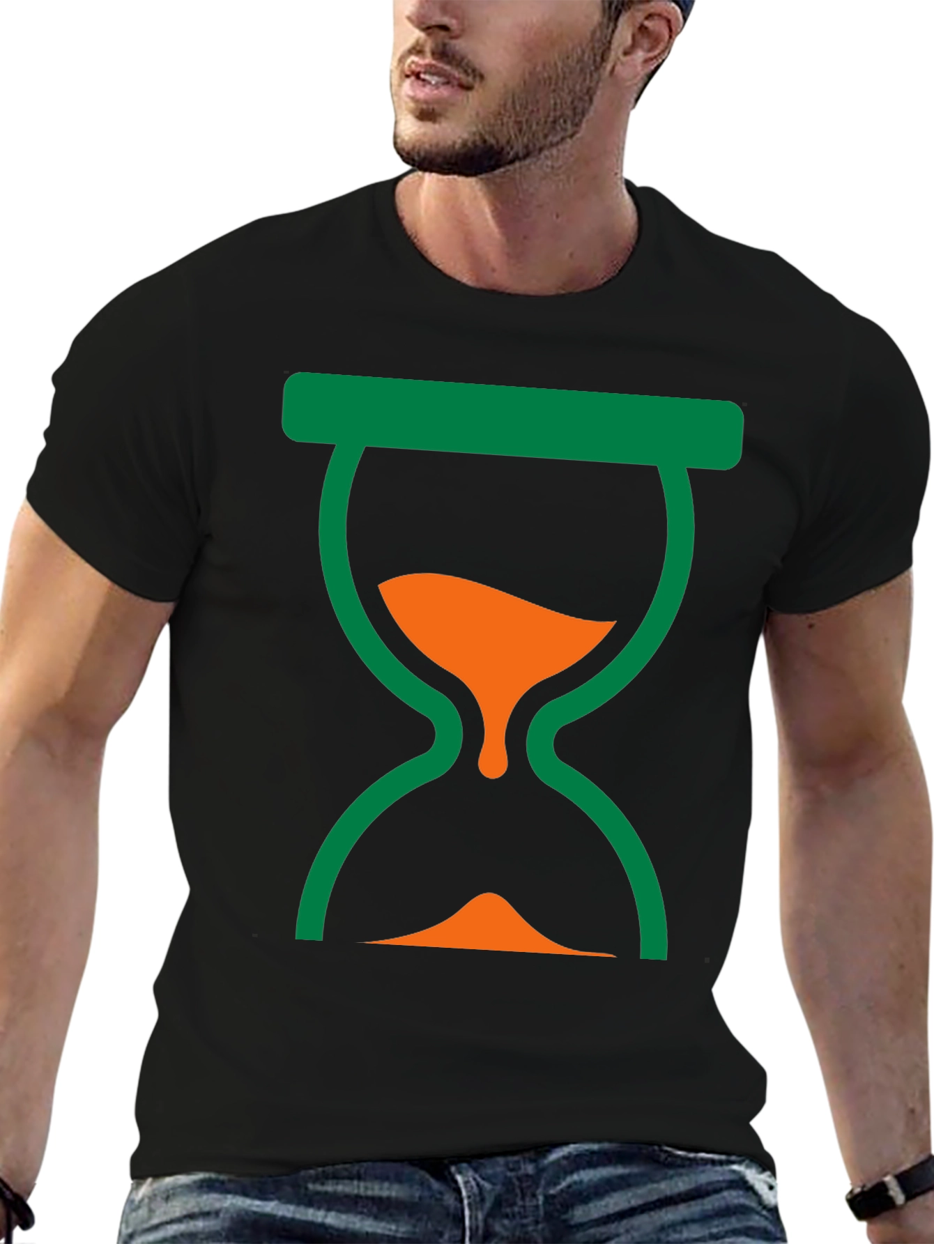 Hourglass Graphic Tee - Trendy Black T-Shirt
