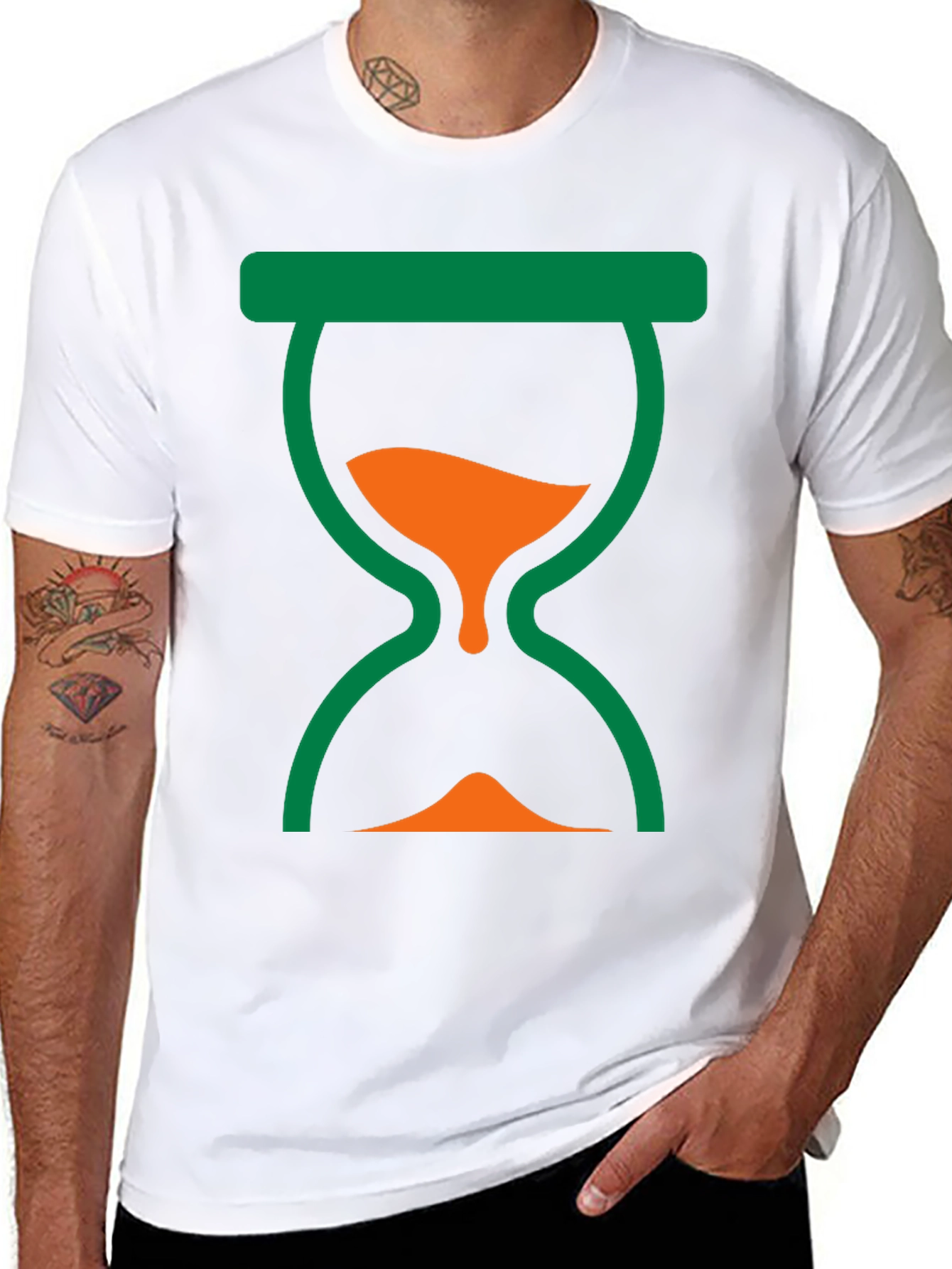 Hourglass Graphic Tee - Trendy Black T-Shirt