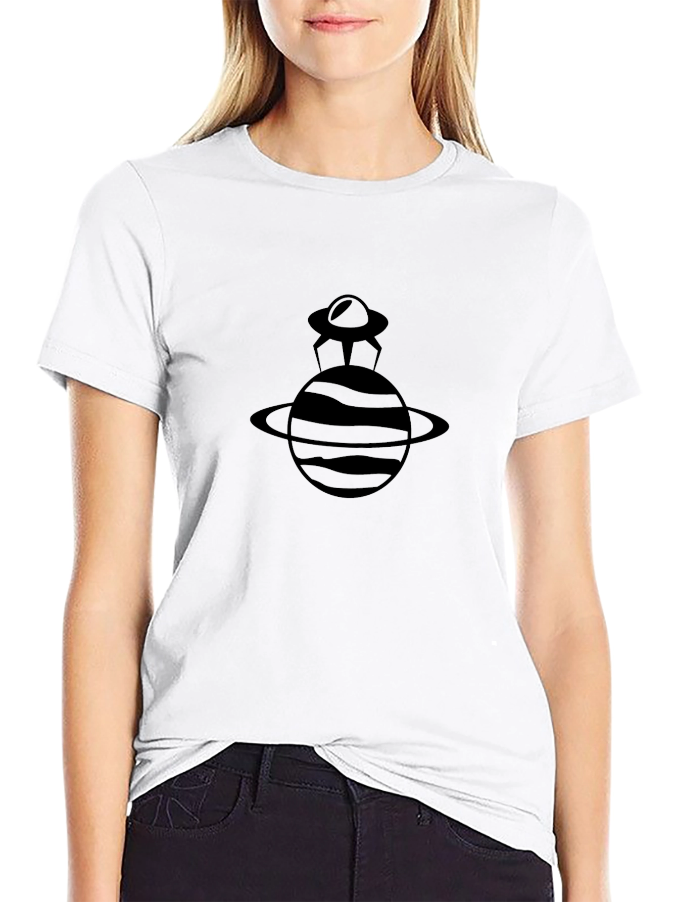 UFO Planet Black T-Shirt - Sci-Fi Graphic Tee