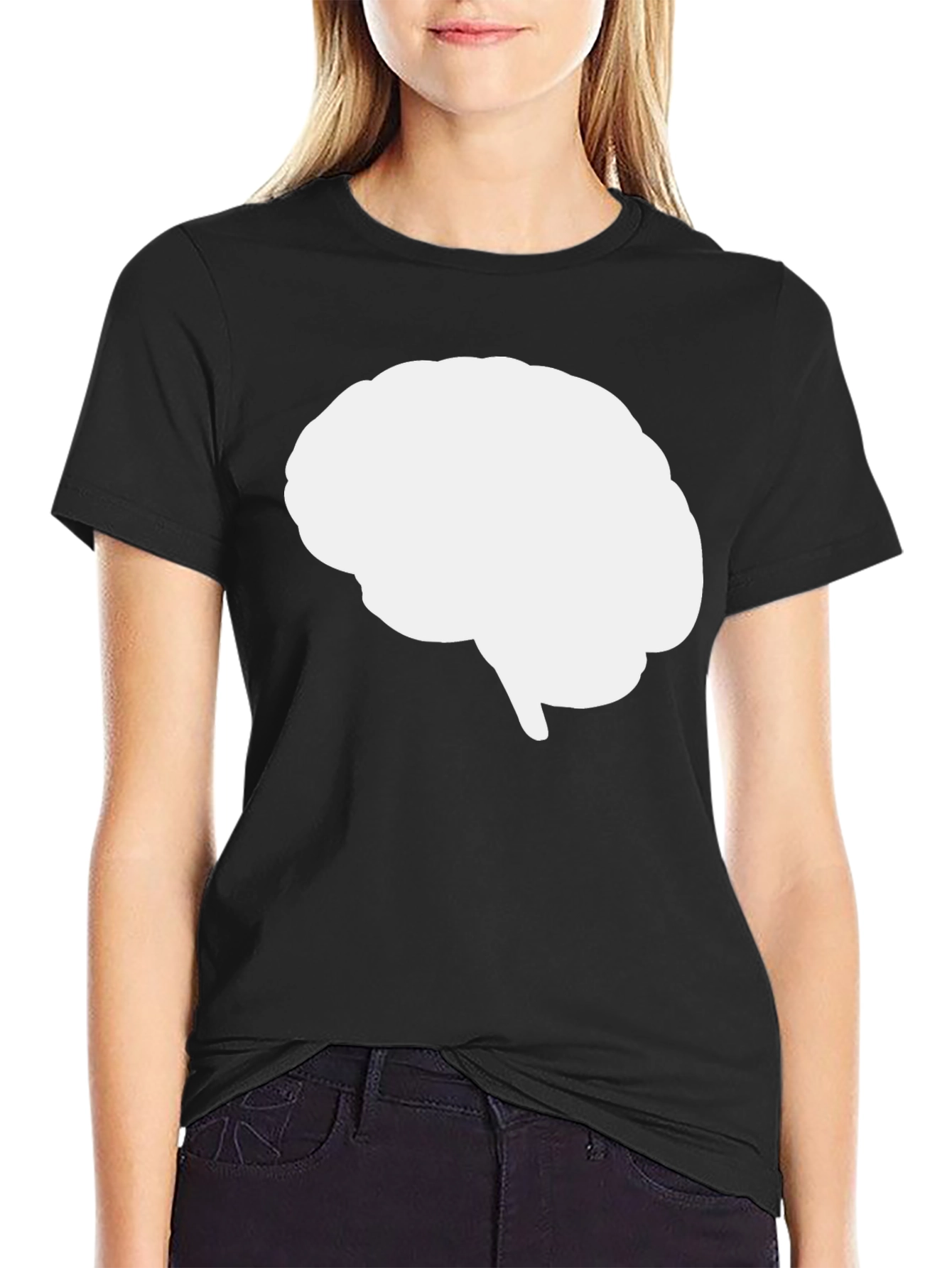 Brain Graphic Tee - Smart Casual Black T-Shirt