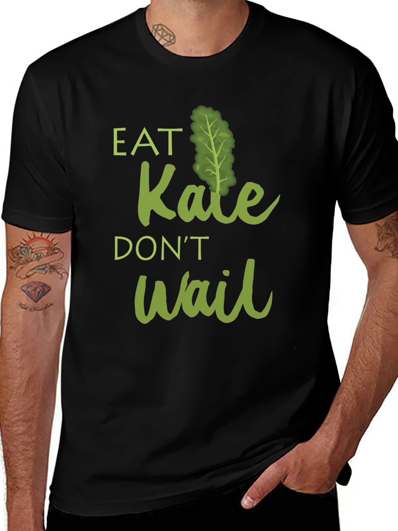 Eat Kale Dont Wait Graphic T-Shirt