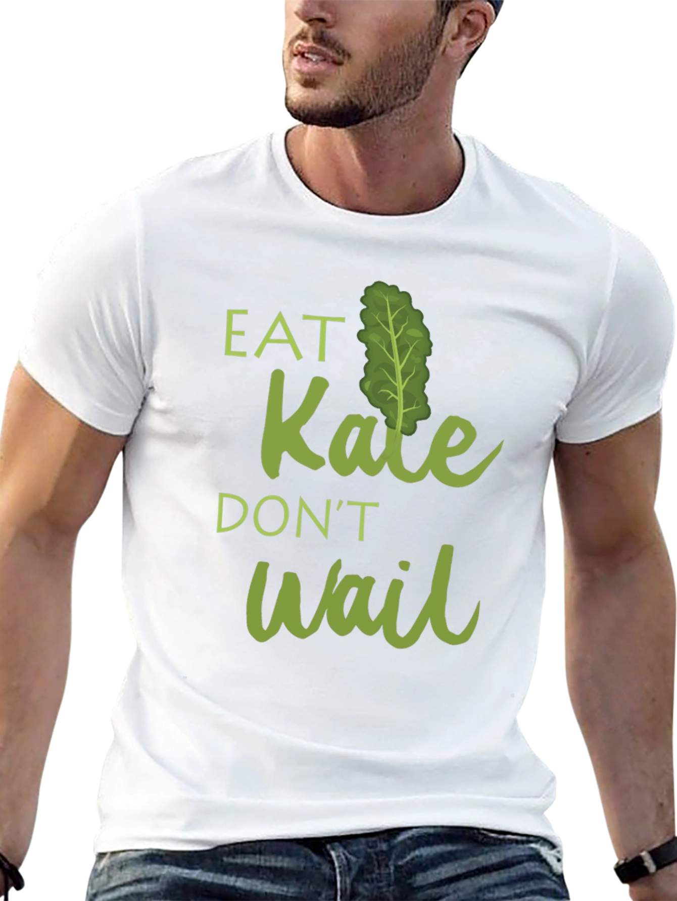 Eat Kale Dont Wait Graphic T-Shirt
