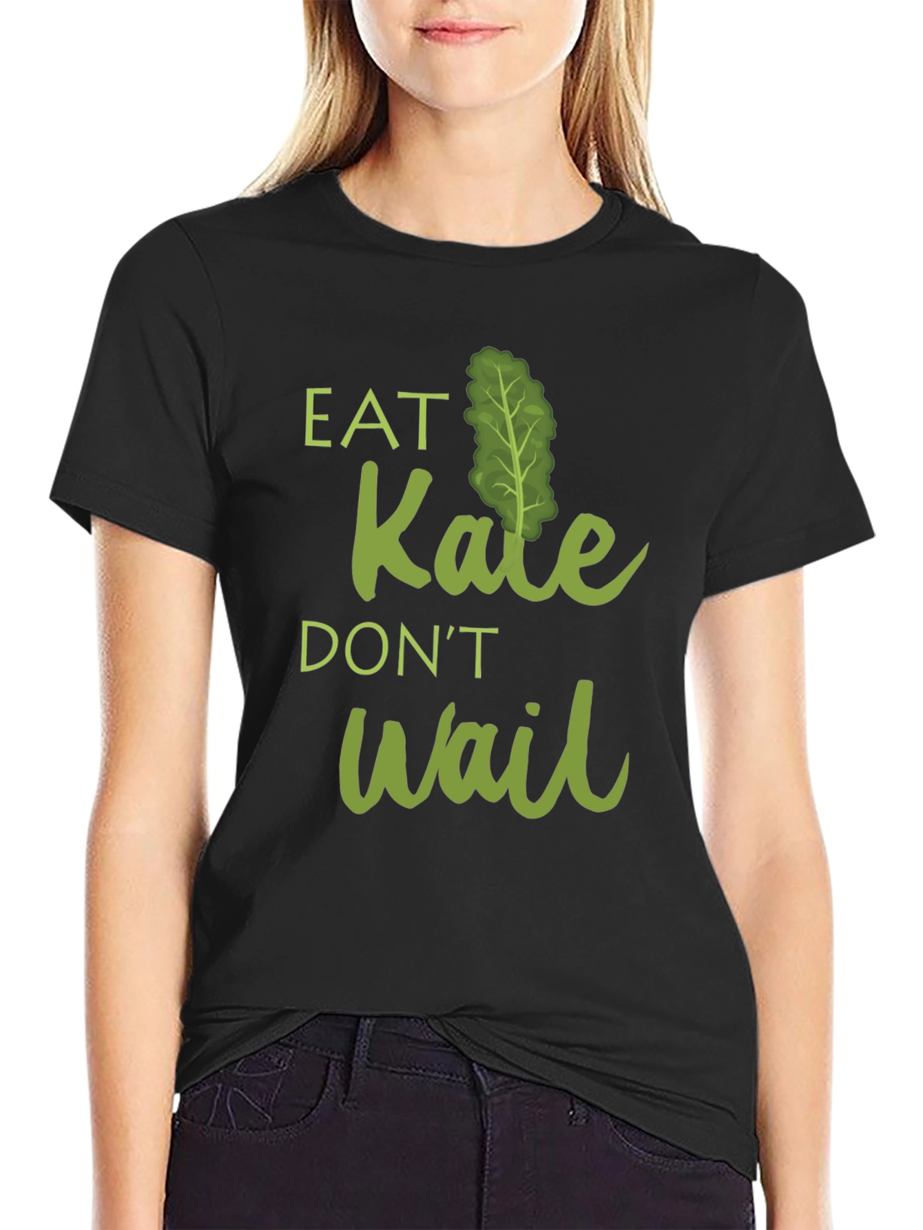 Eat Kale Dont Wait Graphic T-Shirt
