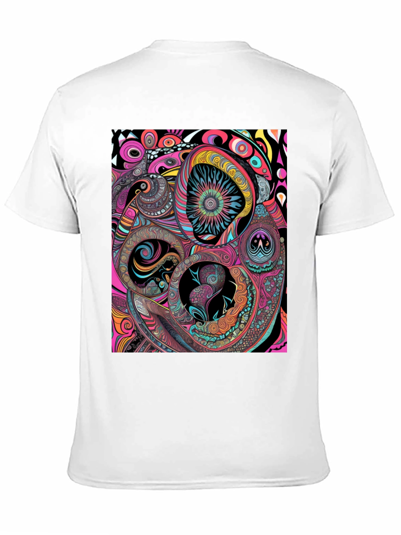 Abstract Psychedelic Graphic Print Black Tee