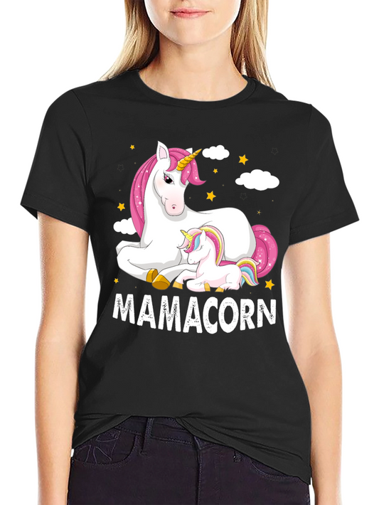 Mamacorn Unicorn Graphic Tee - Black
