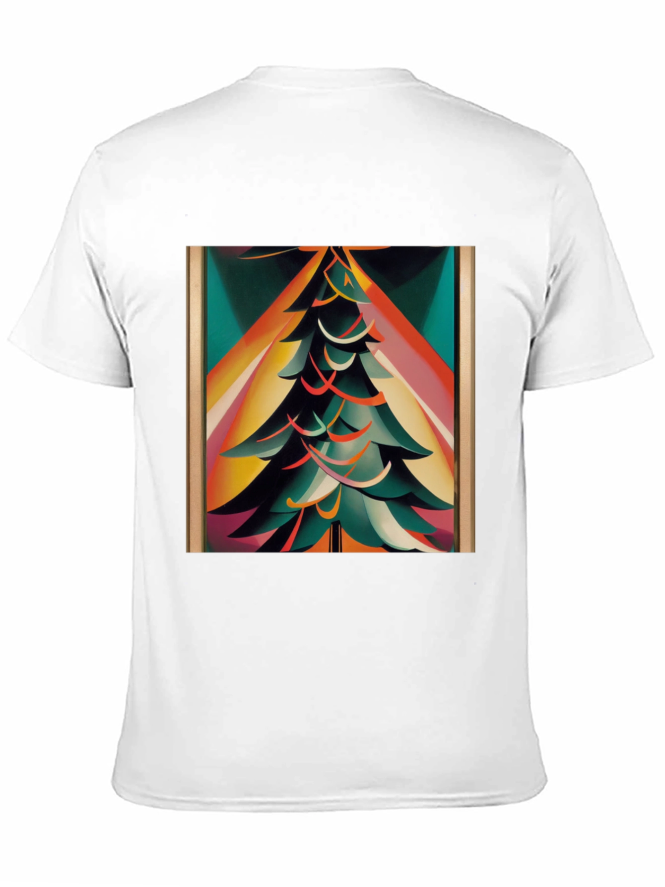 Abstract Christmas Tree Graphic Tee - Modern Holiday Style