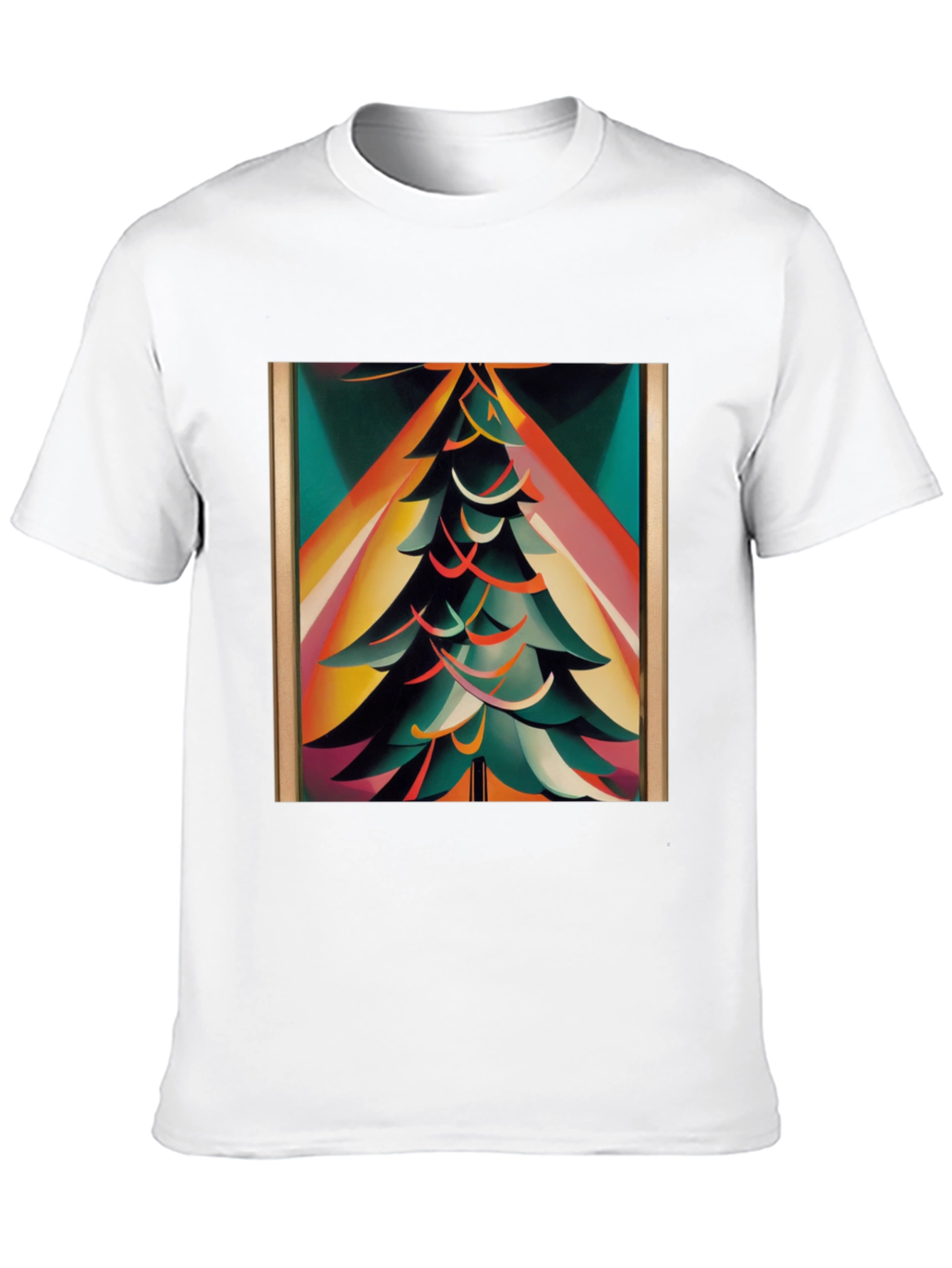 Abstract Christmas Tree Graphic Tee - Modern Holiday Style