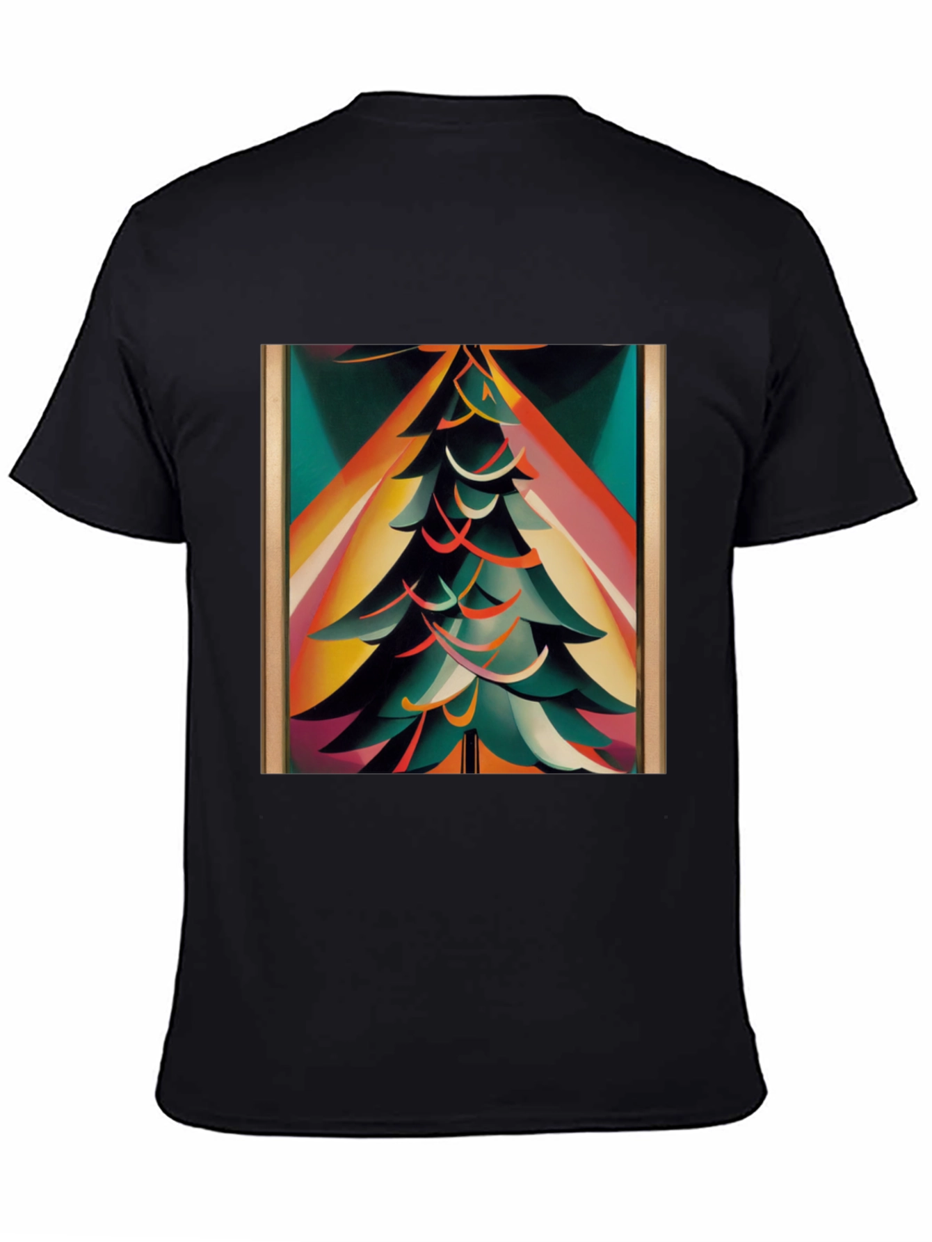 Abstract Christmas Tree Graphic Tee - Modern Holiday Style