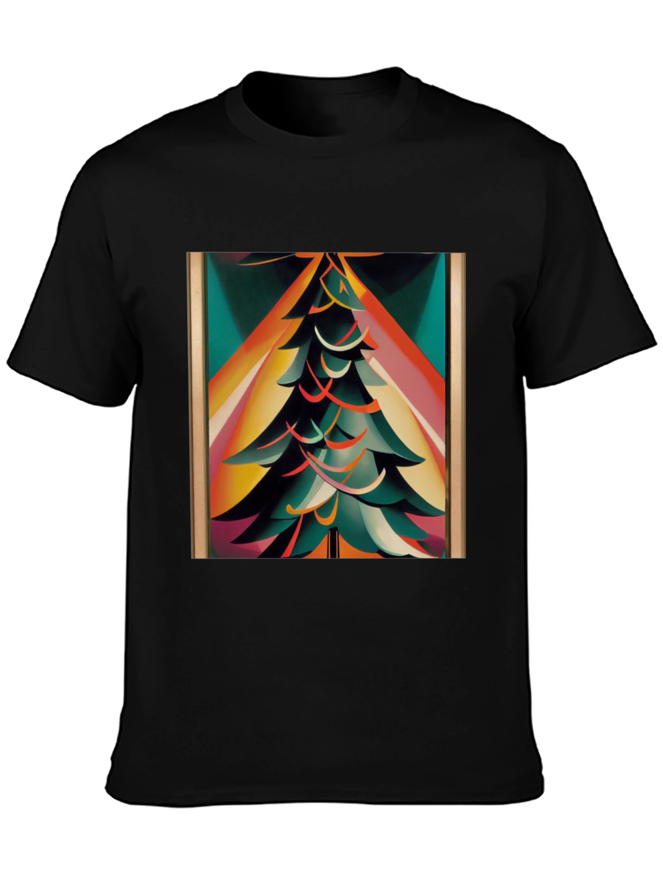 Abstract Christmas Tree Graphic Tee - Modern Holiday Style