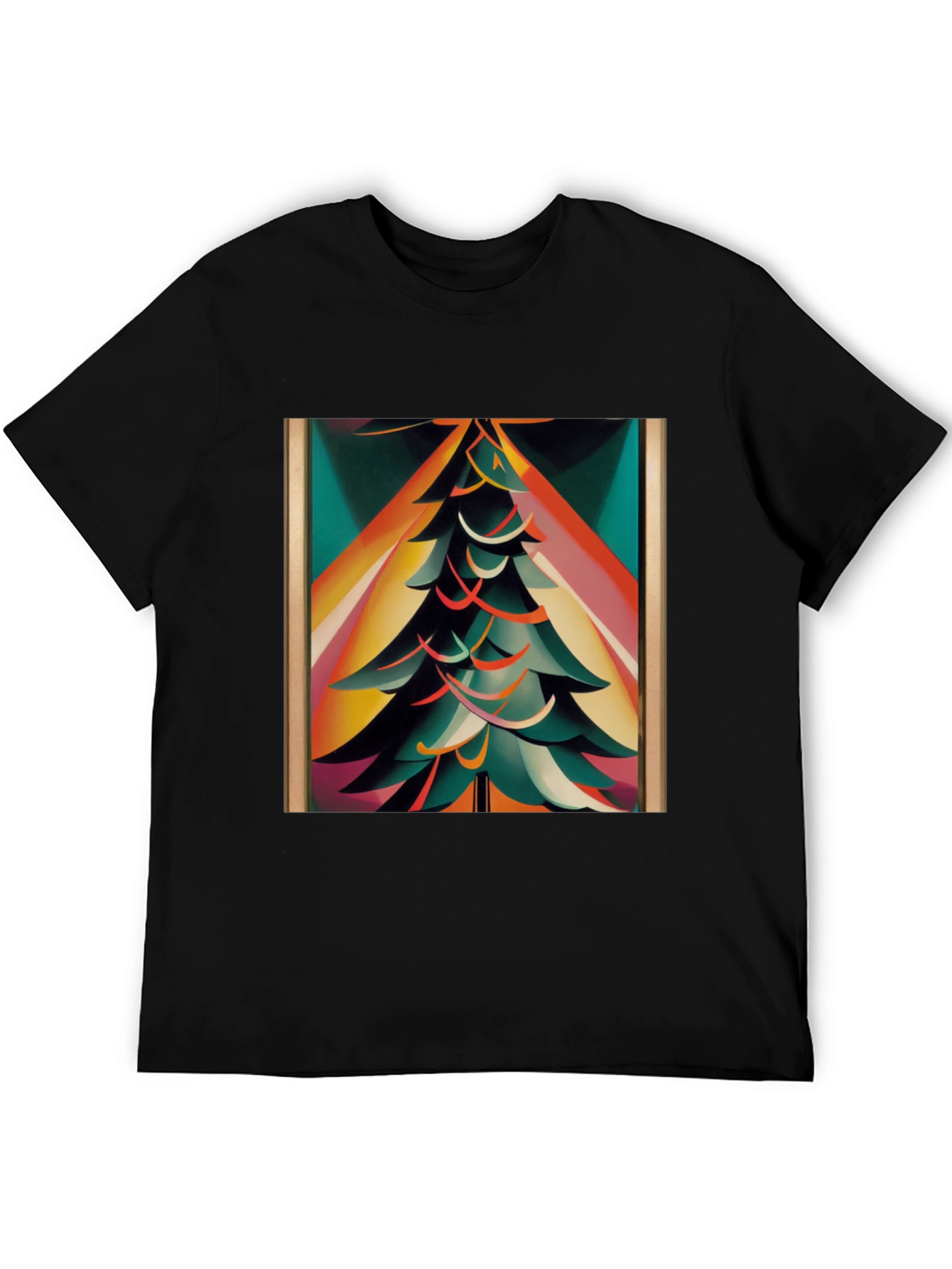 Abstract Christmas Tree Graphic Tee - Modern Holiday Style