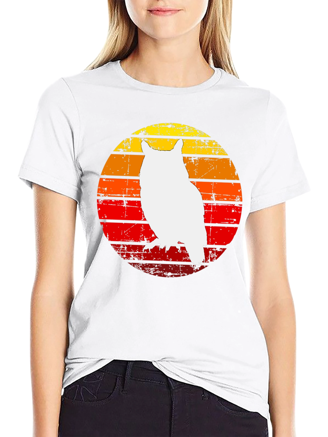 Retro Owl Sunset Graphic Tee