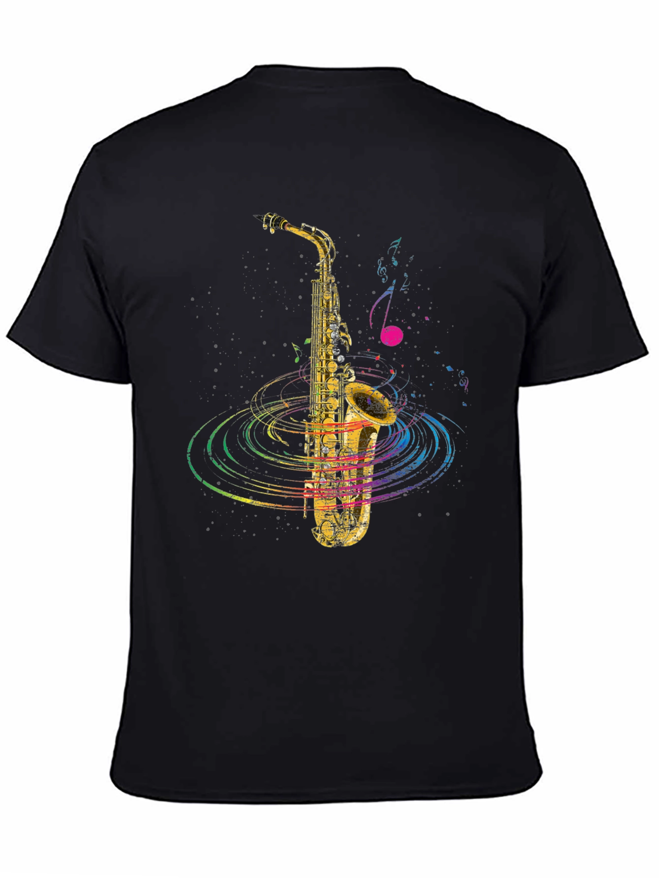 Saxophone Music Graphic Black T-Shirt