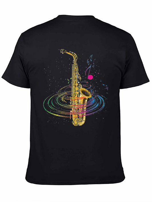Saxophone Music Graphic Black T-Shirt